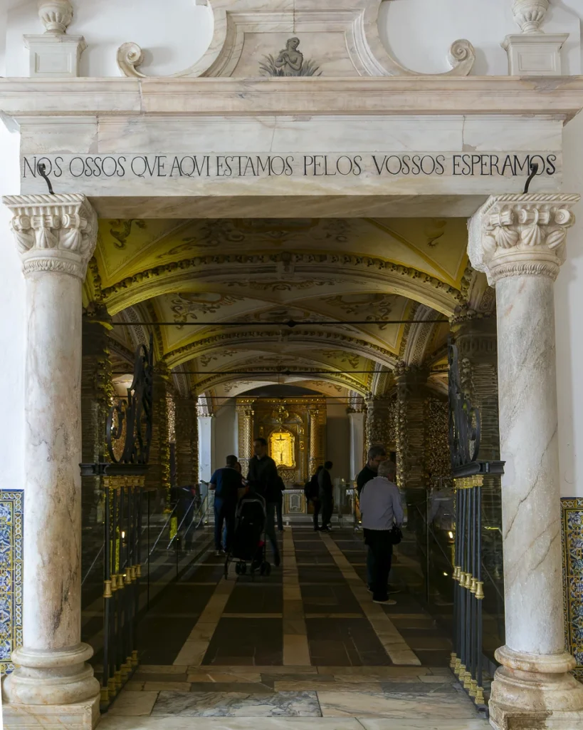 Entrance to the Chapel of Bones in Portugal